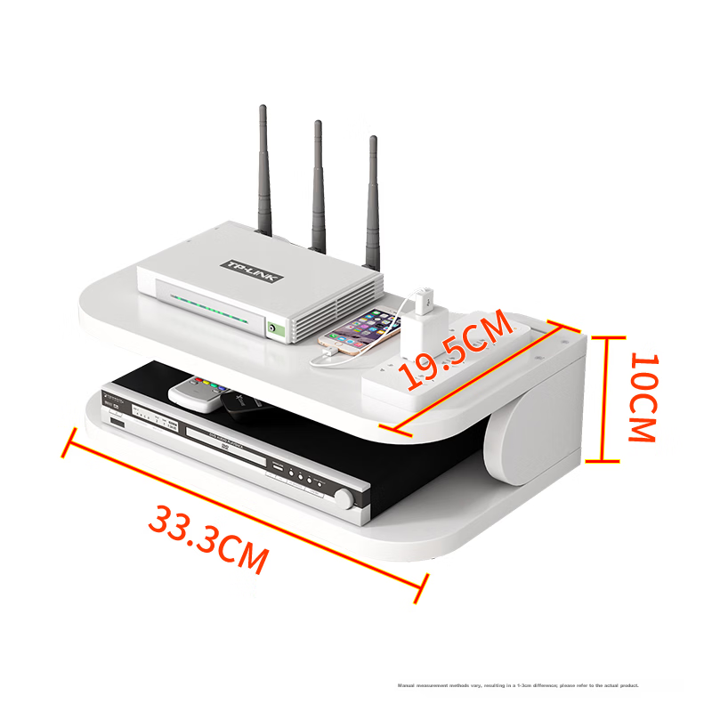 Anerya TV Box Shelf, No Drilling Required, Wall-Mounted Storage Rack, Living Room TV Stand, Bedroom Router And Set-Top Box Holder 10