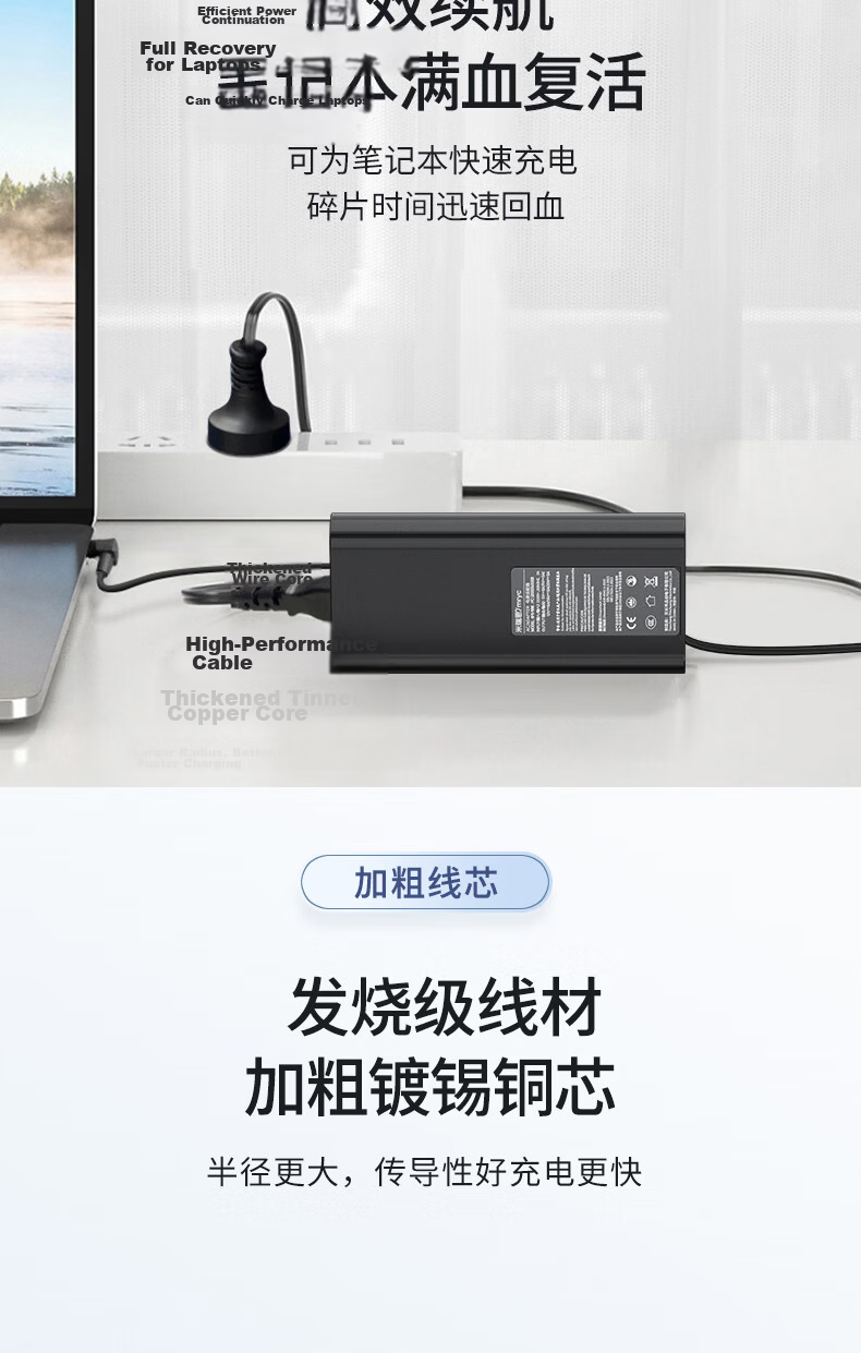 Mryc Dell Laptop Charger, 19.5V 2.31A 45W, Suitable for Dell XPS13 9360/9350 Computer Power Adapter Cable, 4.5mm Small Port with Pi 8