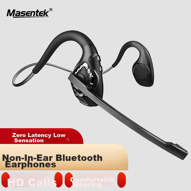 Masentek G9 Wireless Bluetooth Earphones Open-Ear Hook Style Dual Microphone Bone Conduction Concept Neckband Noise-Cancelling Sports Running Music Gaming