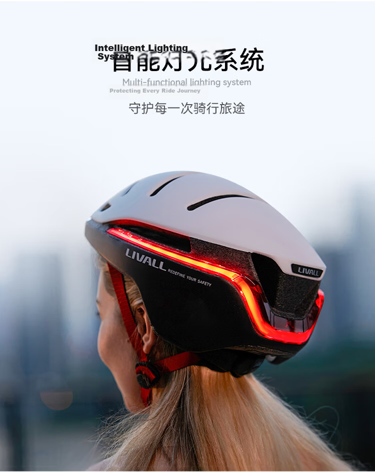 LIVALL Smart Cycling Helmet, Bicycle Mountain Road Bike Helmet with Light for Commuting, Safety Helmet for Men And Women, EVO21 White 2