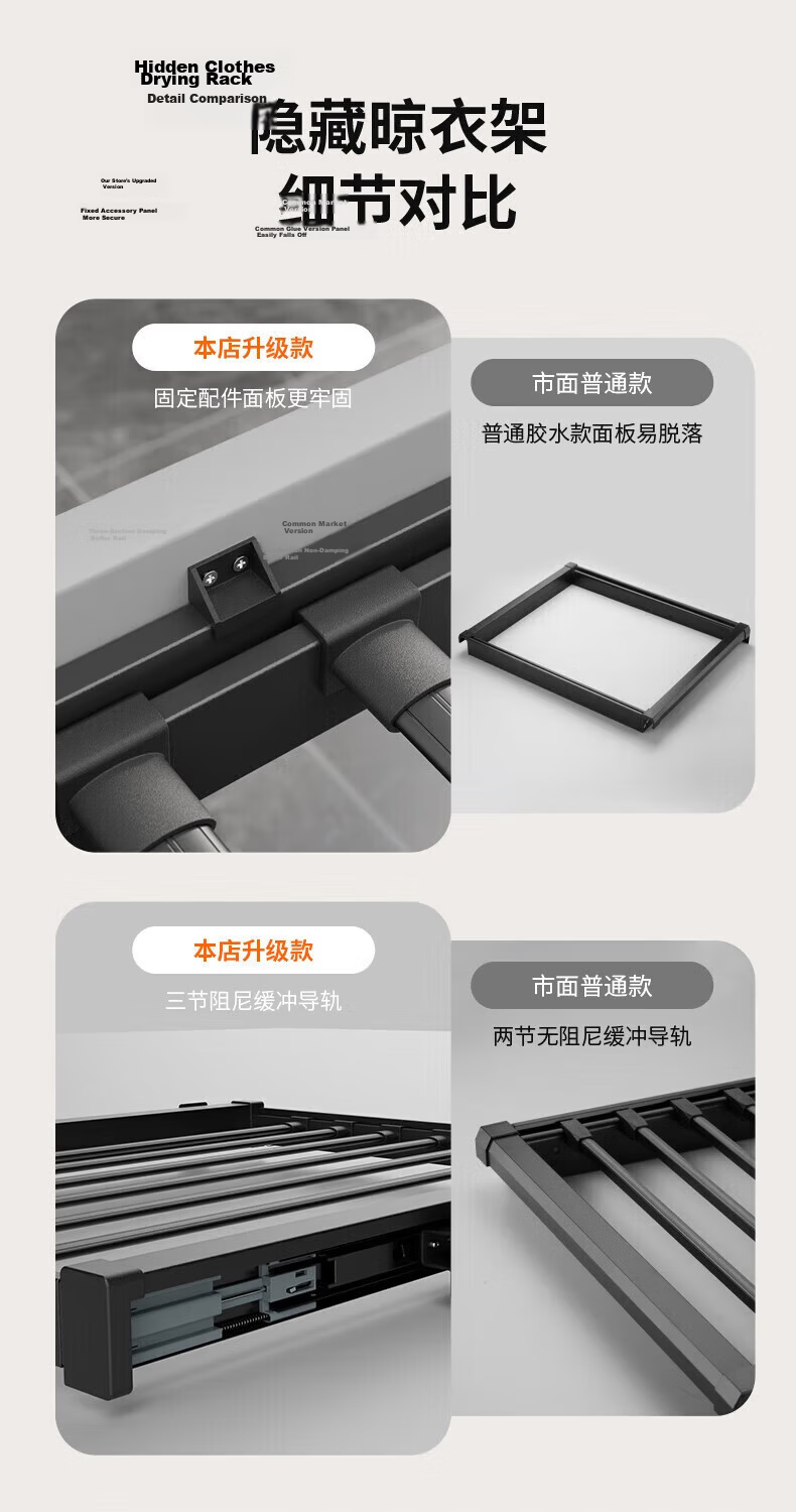 Cobbe Invisible Washing Machine Retractable Folding Clothes Drying Rack with Extendable Panel, Deepened 56cm, Gray 13