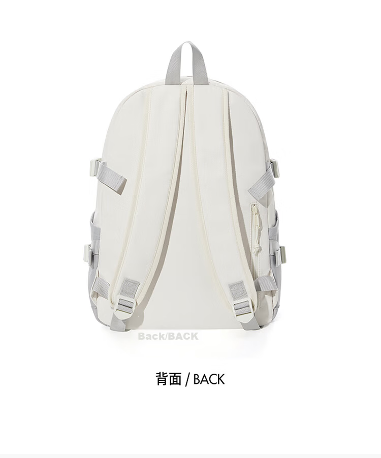 Landcase Korean Style Large Capacity School Backpack for Elementary, Middle, and High School Girls Campus Shoulder Bag 1608 Gray White 17