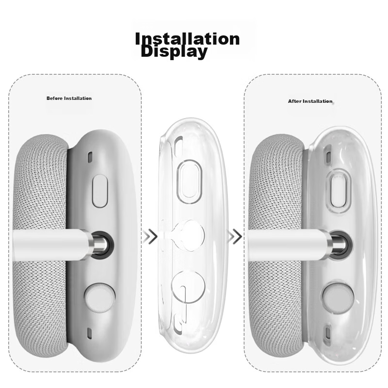 Qiye Silicone Protective Case Cover for Apple AirPods Max 2 Headphones, Soft Over-Ear Shell, AirPods Max 2nd Gen Starlight Color 3-Piece Set 6