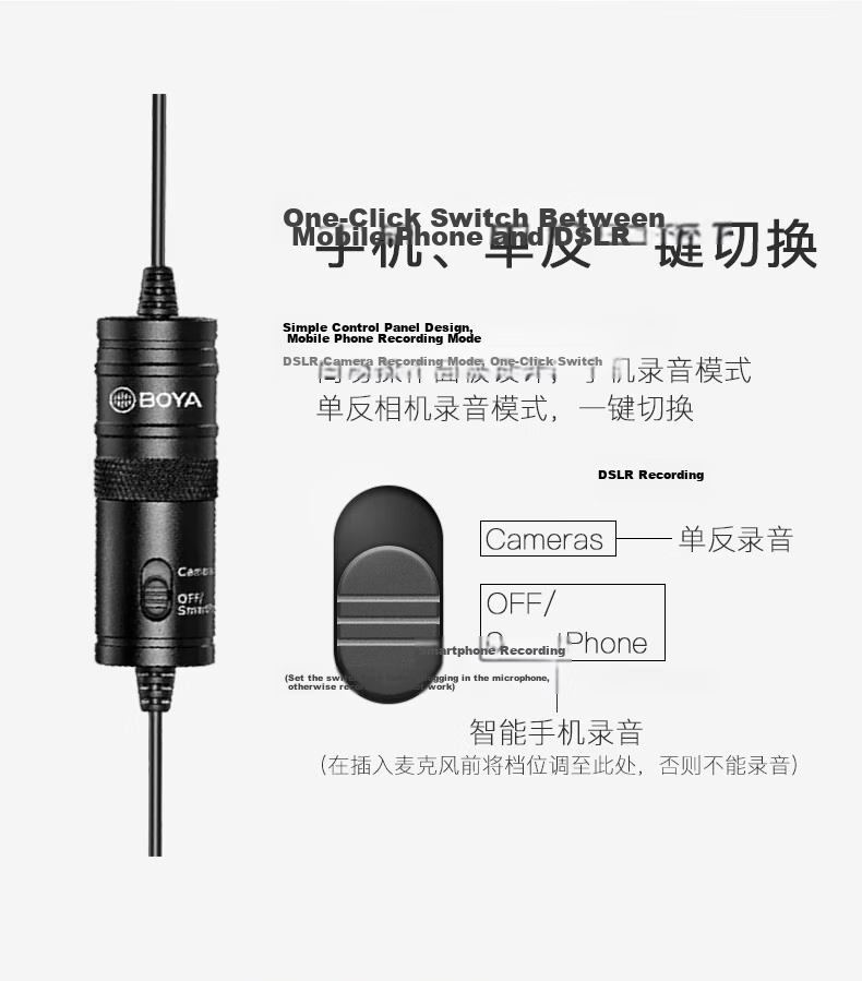 BOYA Microphone M1S Mobile Live Clip-On Microphone for Camera, DSLR Interview Short Video Dubbing Recording Microphone Lavalier Lapel Microphone 6 Meters 9