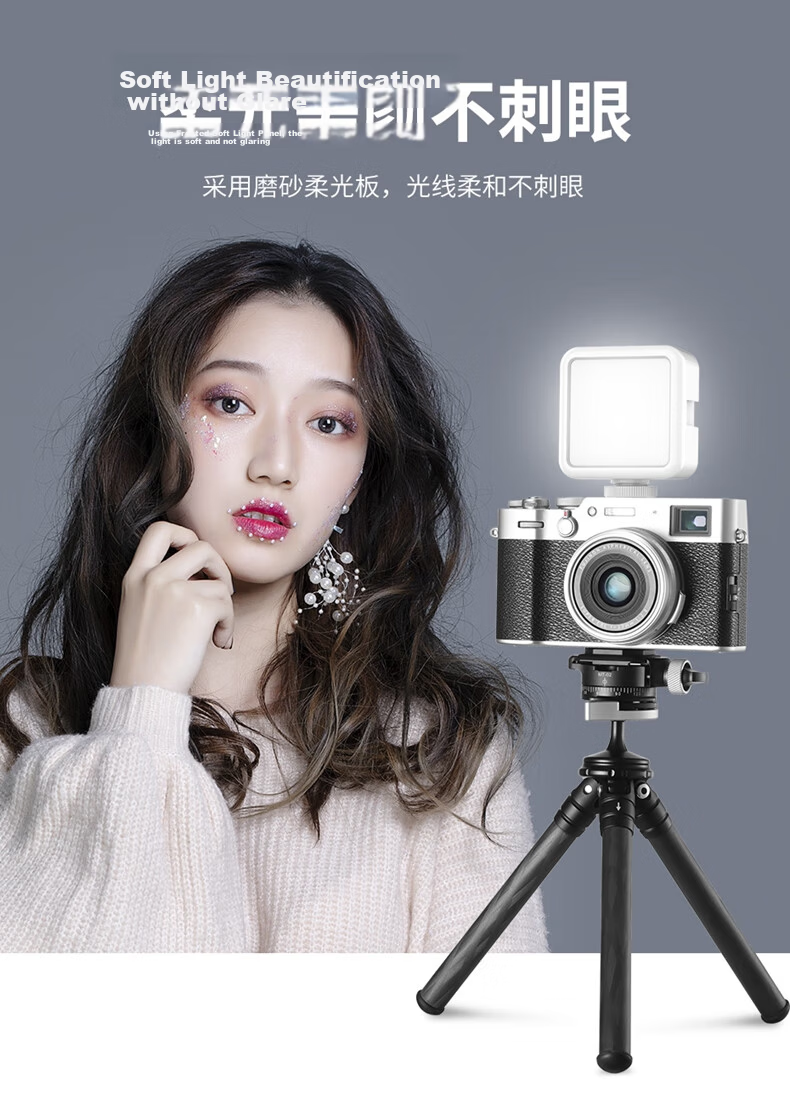 Ulanzi VL49 (White) Live Streaming Fill Light Photography LED Portable Soft Light Hot Shoe Beauty Portrait Vlog Handheld Lighting Lamp 3