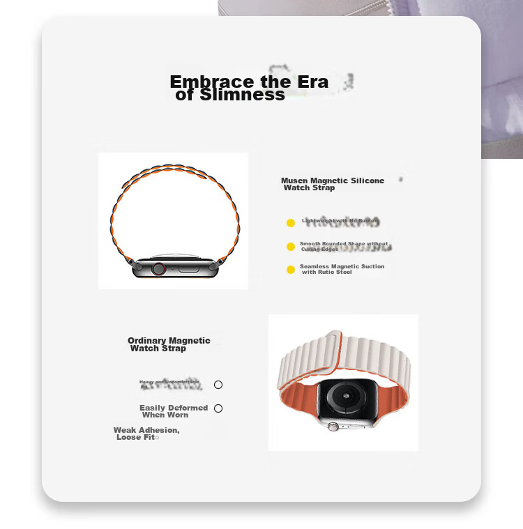 MSSM Compatible Apple Watch Band, Silicone Magnetic Strap for Apple Watch S12/S11/iWatch Ultra4/s10/se3, Litchi Pattern Sports Band, Milk Tea Color 10