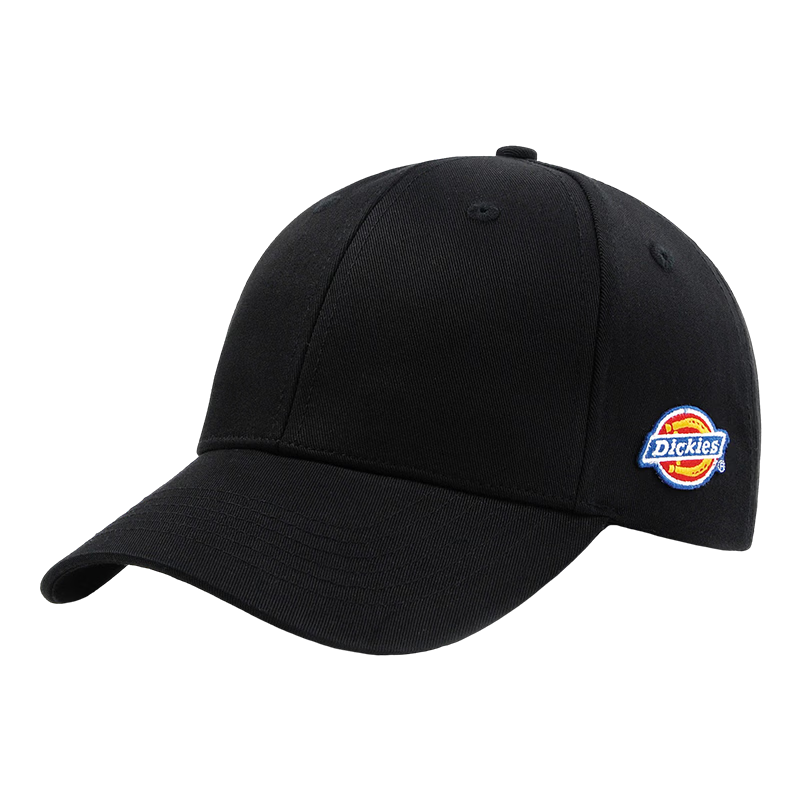 Dickies Hard Top Baseball Cap Men's Extra Large Deep Big Head Duckbill Hat Women's Embroidered Face Slimming Outdoor Hat Black