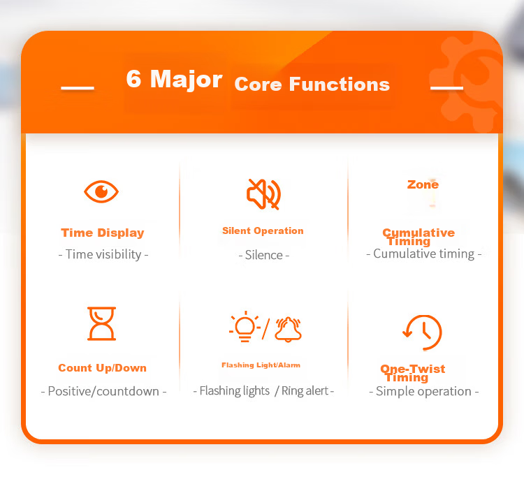 Perfect Score Little Scholar Orange Visual Timer Learning Dedicated Children's Self-Discipline Time Manager Timing Reminder Back to School Season 2