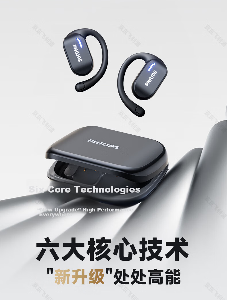 PHILIPS Bluetooth Headphones, Bone Conduction Concept, True Wireless, Over-Ear, Open-Style, Not In-Ear, Clip-On, for Sports And Running, Long Battery Life, High-End Noise Reduction, Universal Fit for Apple And Huawei - TAT1769 White 5