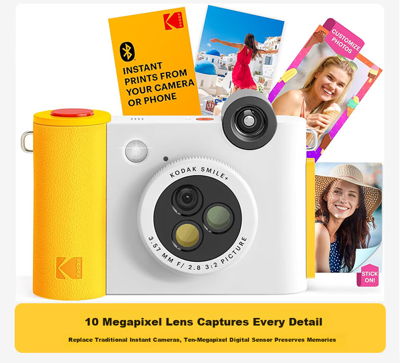 KODAK Smile+ Instant Camera (10MP, 3 Filters, ZINK Inkless Printing, Bluetooth Photo Printing, TF Card Support) Green 4