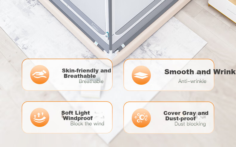 KORRESTAR Class A Household Full-Coverage Mattress-Style Anti-Fall Mosquito Net, Prevents Falling off Bed, Full Coverage Bottom, Thick Gray, 1.8 Meters [1 Bottom Screen] 22