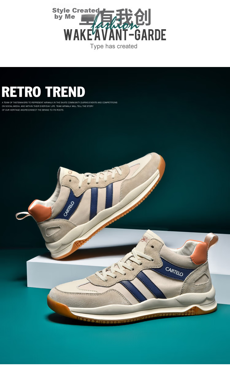 CARTELO Men's Shoes, Casual Sports, Autumn And Winter 2026 New Style, Jogging, Outdoor Hiking, Commuting, Travel, Versatile Sneakers 2