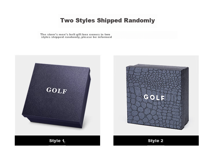 GOLF Double-Sided Genuine Leather Men's Automatic Buckle Belt Gift Box Set for Dad Boyfriend 7