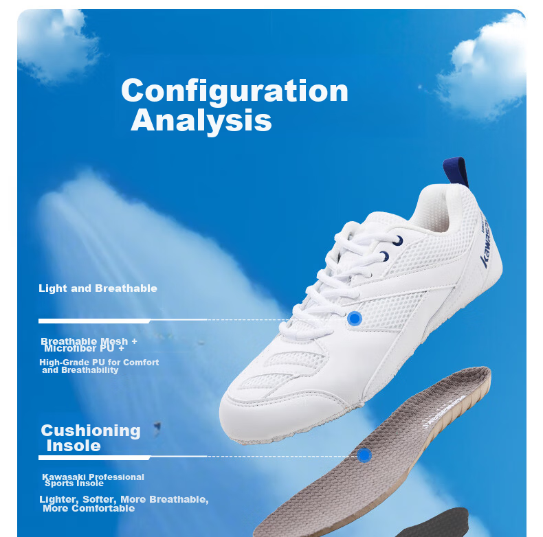 KAWASAKI Unisex Badminton Shoes Non-Slip Shock Absorption Professional Training Competition Sports Shoes Whale Dream Fantasy Green Size 37 3
