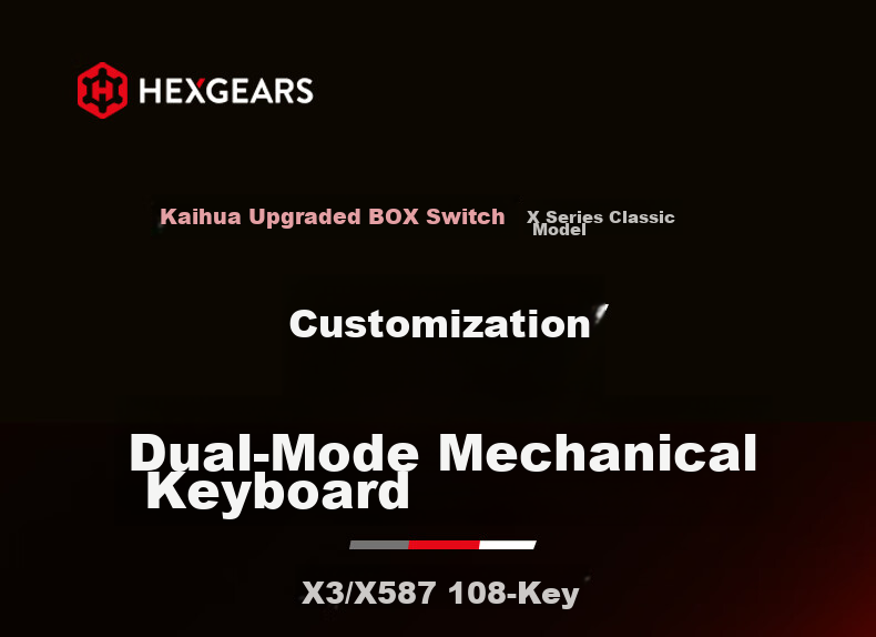 Hyeku X3 Wired/Wireless 2.4G Dual-Mode Gaming Mechanical Keyboard 87 Keys PBT Keycaps Black Forest Mousse Kailh BOX Rose Red Switch with Clip-On Wrist Rest 1