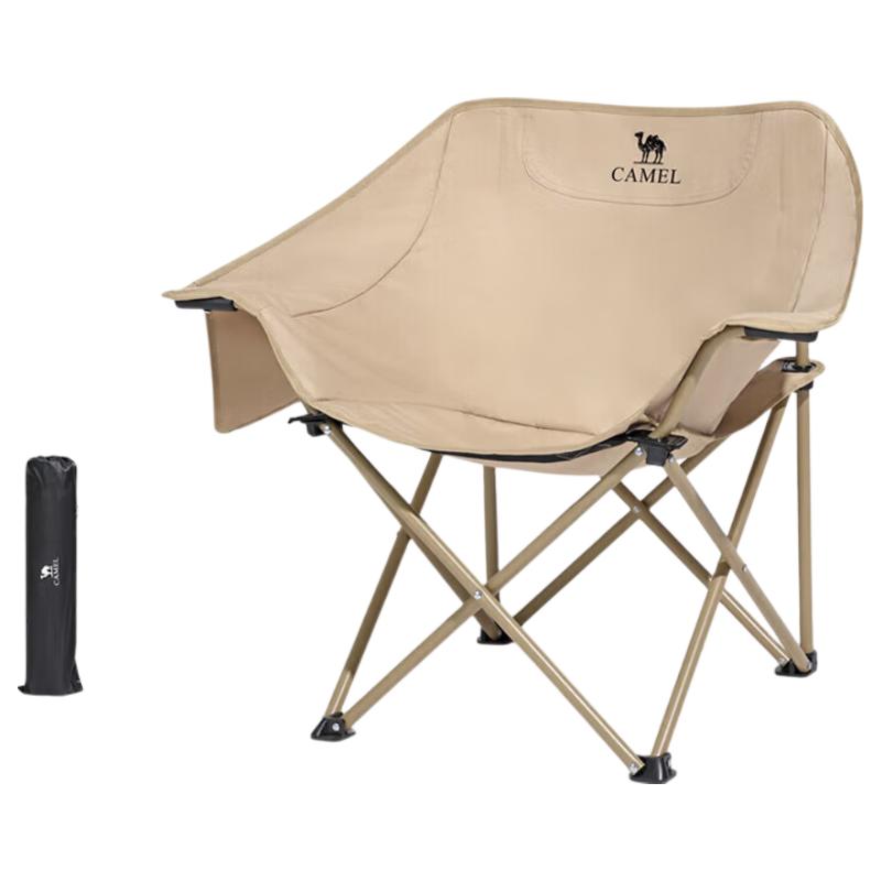 CAMEL Outdoor Premium Camping Folding Chair Backrest Fishing Stool Lazy Recliner Moon Chair 1J32265970D