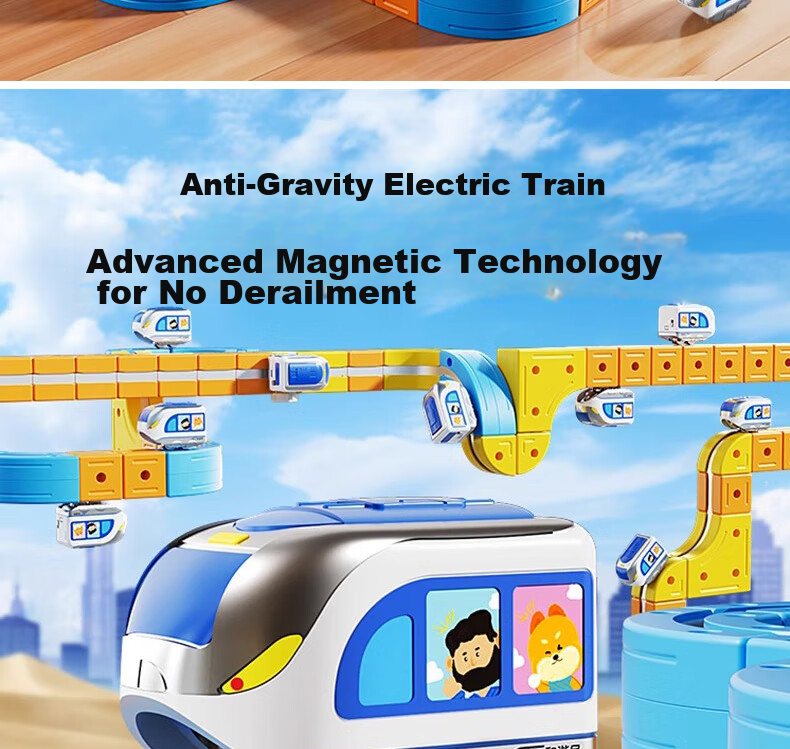 SHANGYUN Children's Toy Car for Boys, Anti-Gravity Track Roller Coaster, Educational Assembly DIY Train, Birthday Gift for Ages 3-6, 10 11