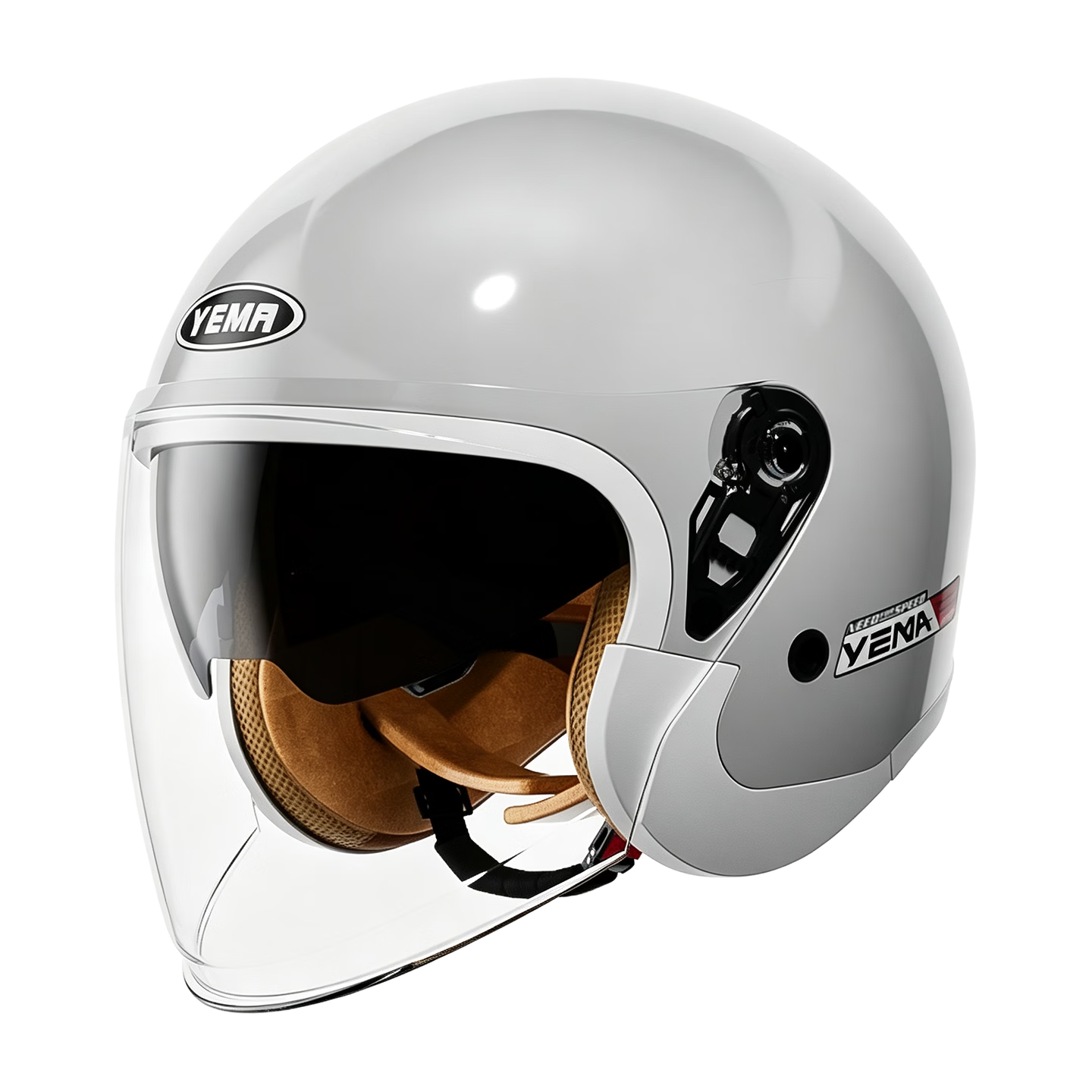 YEMA 3C Certified New National Standard 661S Helmet Unisex 4XL Large Size Large Head Circumference Autumn Winter Dual Lens Electric Motorcycle Safety Helmet 3/4 Half Face Cool Gray