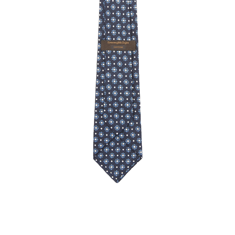 杰尼亚(zegna) 21秋冬 男士蓝色桑蚕丝微型提花领带 z2c00t-13x-bl1