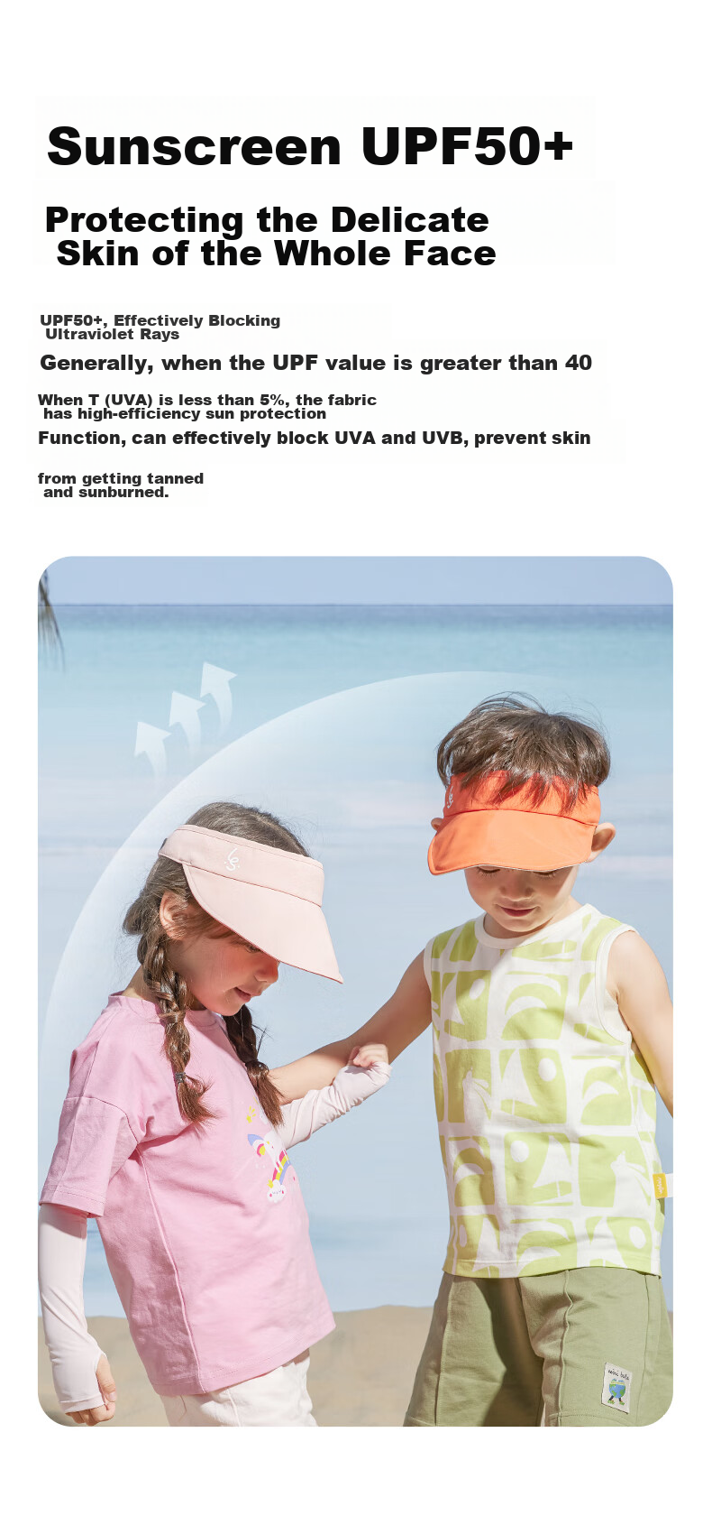LUSN Kids Sun Protection Hat Baby Boys Girls Sunshade Cap Infant Sun Hat Baby Open-Top Duckbill Cap 2
