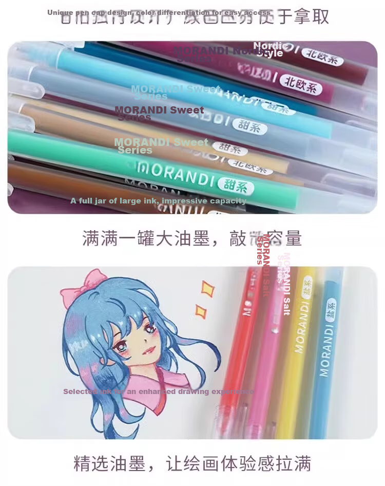 Languo Fluorescent Highlighter Journal Pen Set Colorful Glitter Gel Pens Student School Essential Neutral Pens Drawing Note-taking Large Capacity 18 Colors LG-D055 Quick Dry 9