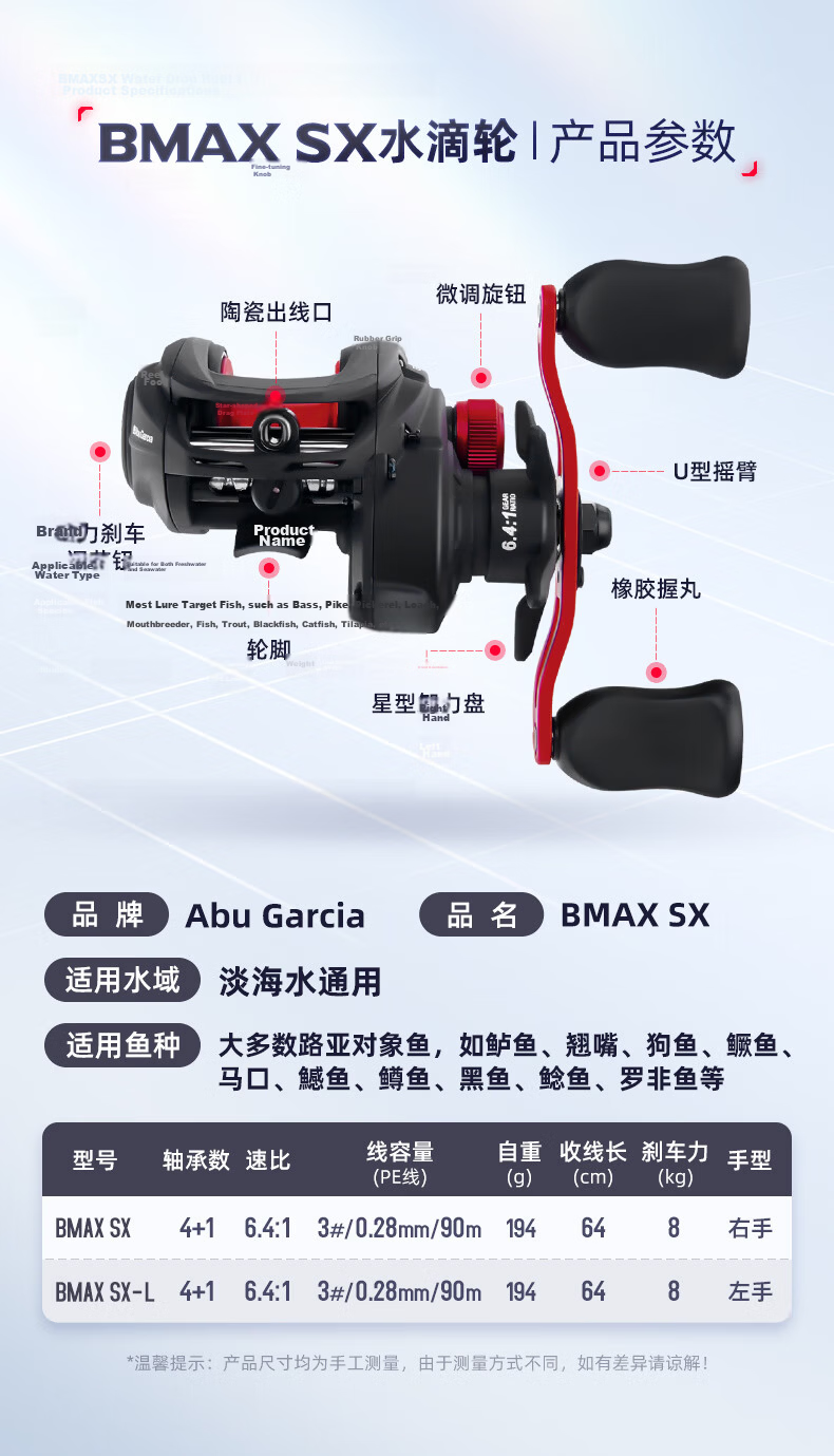 ABU GARCIA BMAX5 Generation 5 Baitcasting Reel Long Cast Lure Reel Metal Fishing Reel Boat Raft Fishing Reel Left-Handed Reel 2