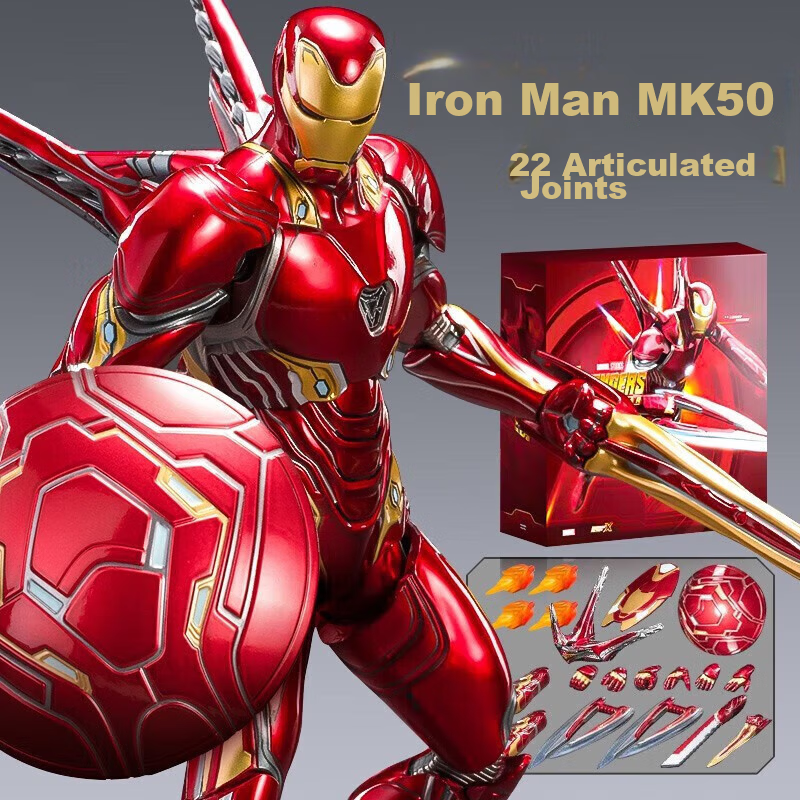 Marvel Birthday Gift Boys Toy Iron Man MK50 Armor Articulated Figure Collectible Gift Box