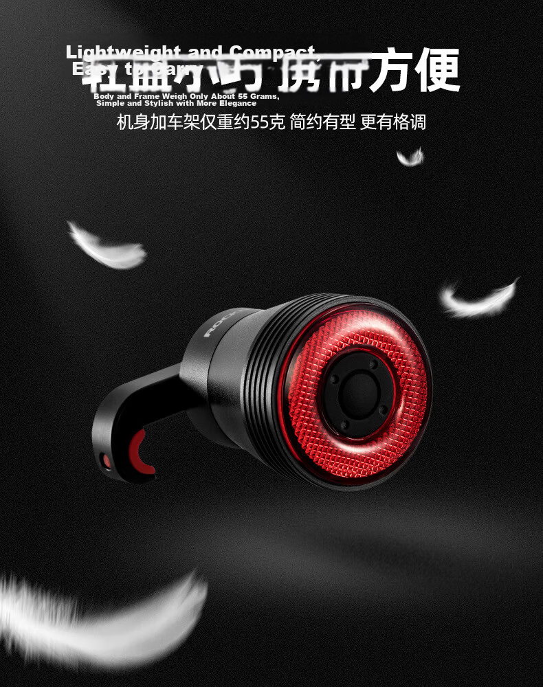 ROCKBROS Bicycle Front Light, Night Riding High Beam Flashlight, USB Rechargeable, Rainproof, for Mountain Bikes And Outdoor Use, RHL-200 Lumens 9