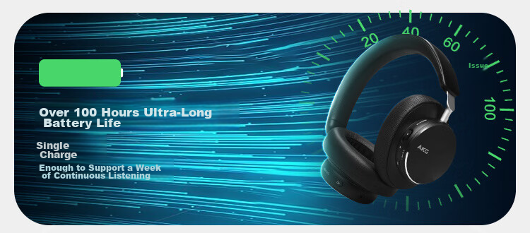 AKG N9 Flagship Sound Quality Over-Ear Wireless Noise-Cancelling Bluetooth Headphones 2.4G Quad-Mode Gaming Esports Music HiFi Compatible with Apple Huawei Black 10