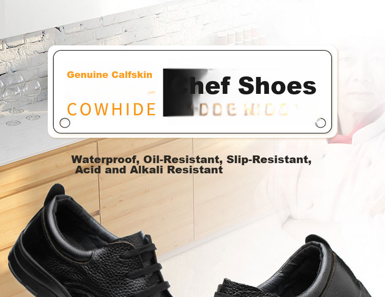 LAOGUANJIA Men's Safety Shoes Non-Slip Kitchen Chef Shoes Hotel Work Shoes Oil-Resistant Waterproof Lightweight Breathable Cowhide SRC Size 36 2
