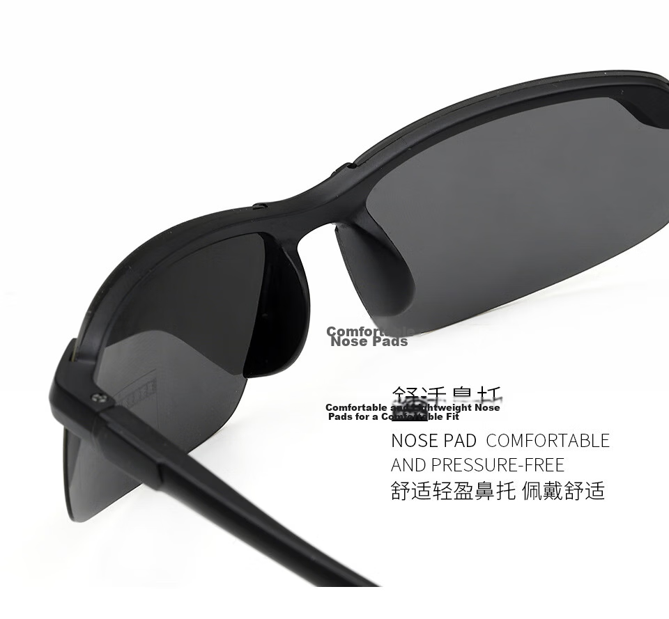 Baixiaoshe Photochromic Sunglasses [Black Frame Gray] Polarized Driving Sunglasses for Outdoor Cycling and Fishing 7