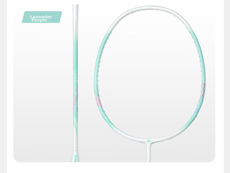 Kawasaki Badminton Racket, Carbon Fiber Middle Shaft Pair, Beginner-Friendly Durable Racket, Zhuiguangzhe Sky Blue Color + Sky Blue (Pre-Strung) 11