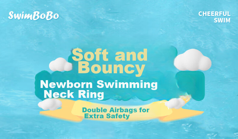 Swimbobo Infant Swimming Ring Neck Float, Anti-Rollover Neck Float, Baby Double Air Chamber Neck Ring, Newborn Swimming Ring BO1005L 1