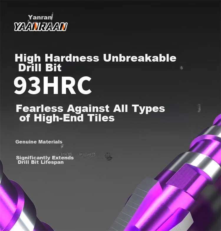 Yanran Tungsten Steel Rapid Attack Four-Flute Alloy Eccentric Drill Bit for Tile and Concrete 6mm 3pcs 11