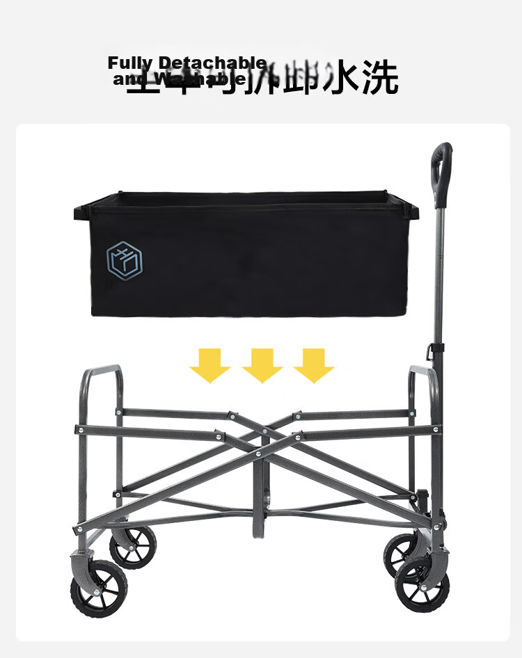JD Original Mini Children's Camping Cart, Outdoor Camping Cart, Foldable And Washable, Small Pushcart, Pull Cart, Little Dinosaur 13