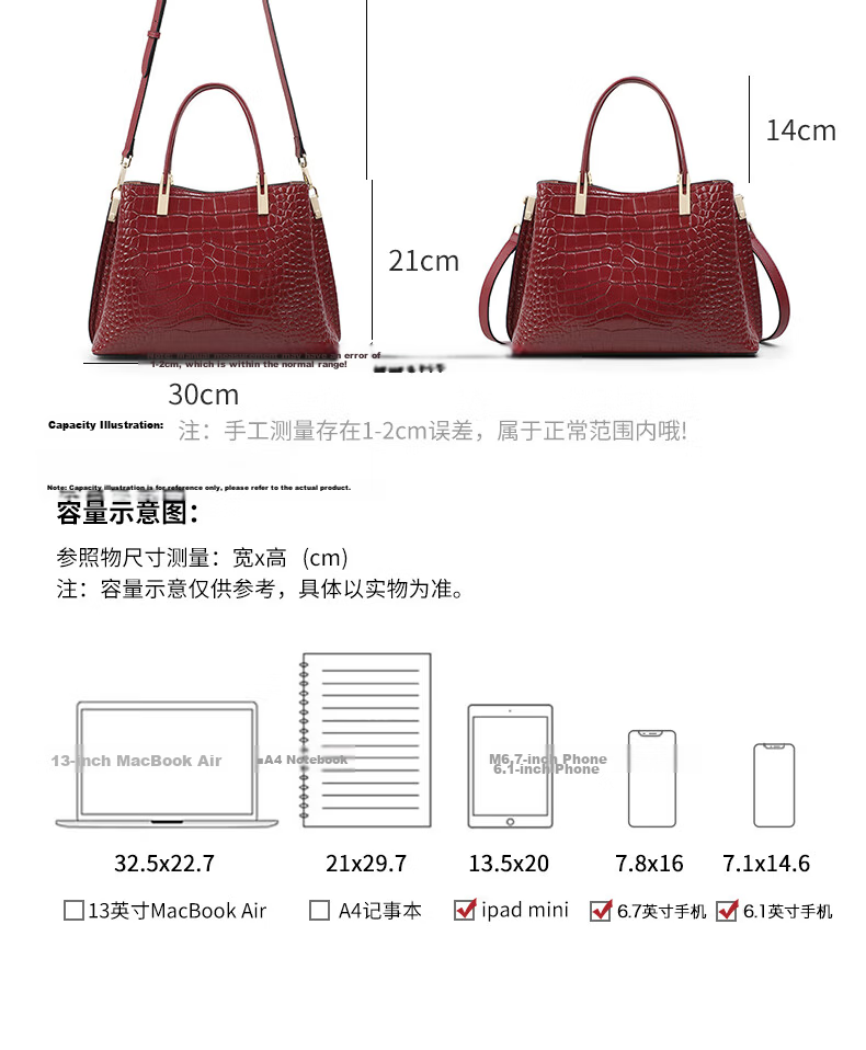 C.BANNER Genuine Leather Women's Handbag Crossbody Large Capacity Tote Bridal Wedding Bag Birthday Gift Premium Feel for Girlfriend Wife 4