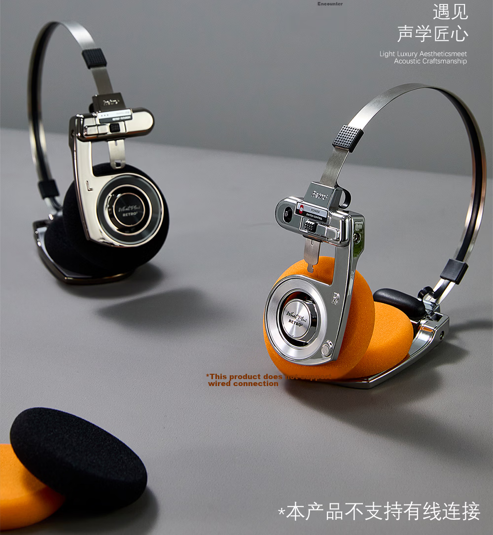WHATPLUS RETRO3 Wireless Bluetooth Headphones Portable Lightweight Over-Ear Sports Earphones 3rd Gen R3 Cloud Mist Color 2