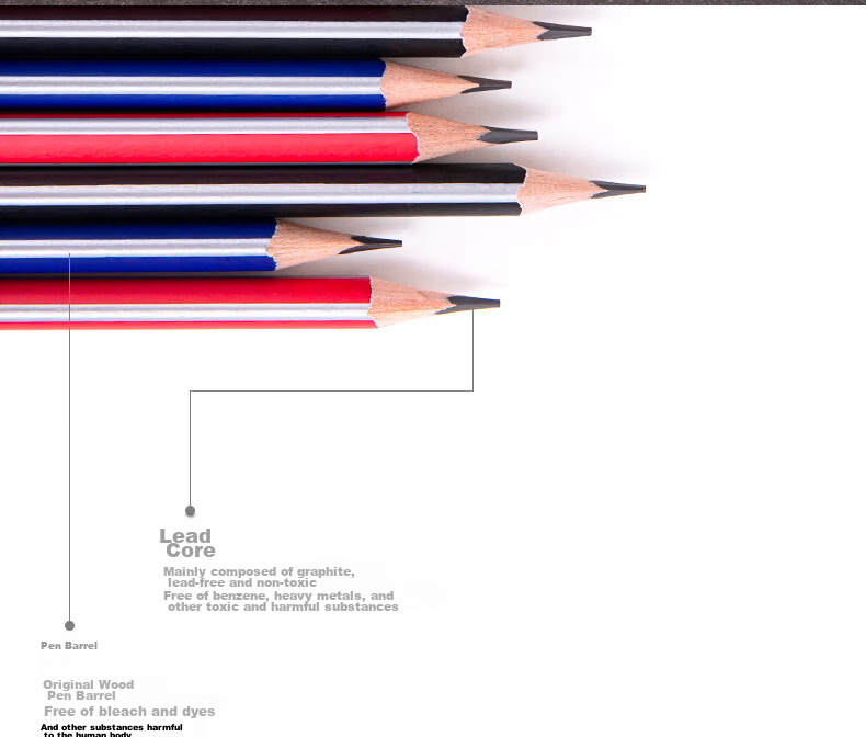 Deli 50 Pcs 2B Classic Red And Black Striped Hexagonal Pencils with Eraser Tips for Students' Exams, Sketching, Drawing, And School Supplies 33594 7