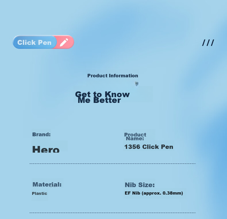 HERO P320 Fountain Pen, Xingqi Cang Ergonomic Push-Button Fountain Pen for Third Grade Elementary School Students' Handwriting Practice, Iridium Nib, Starlight Blue, EF Extra Fine Nib 15