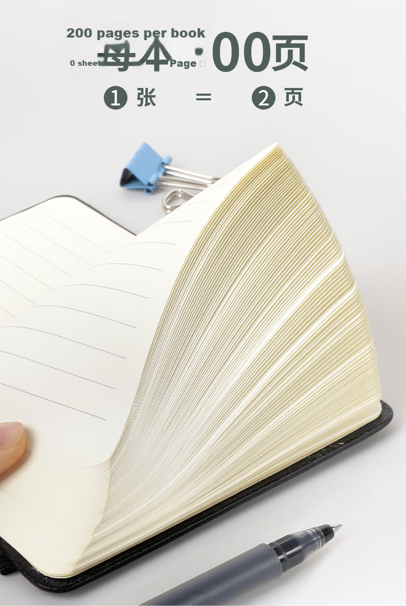 SIMAA A7/100 Sheets Portable Pocket Notebook, Creative Mini Student Notepad Journal Diary Vocabulary Planner, Gray JSBA7-2 5