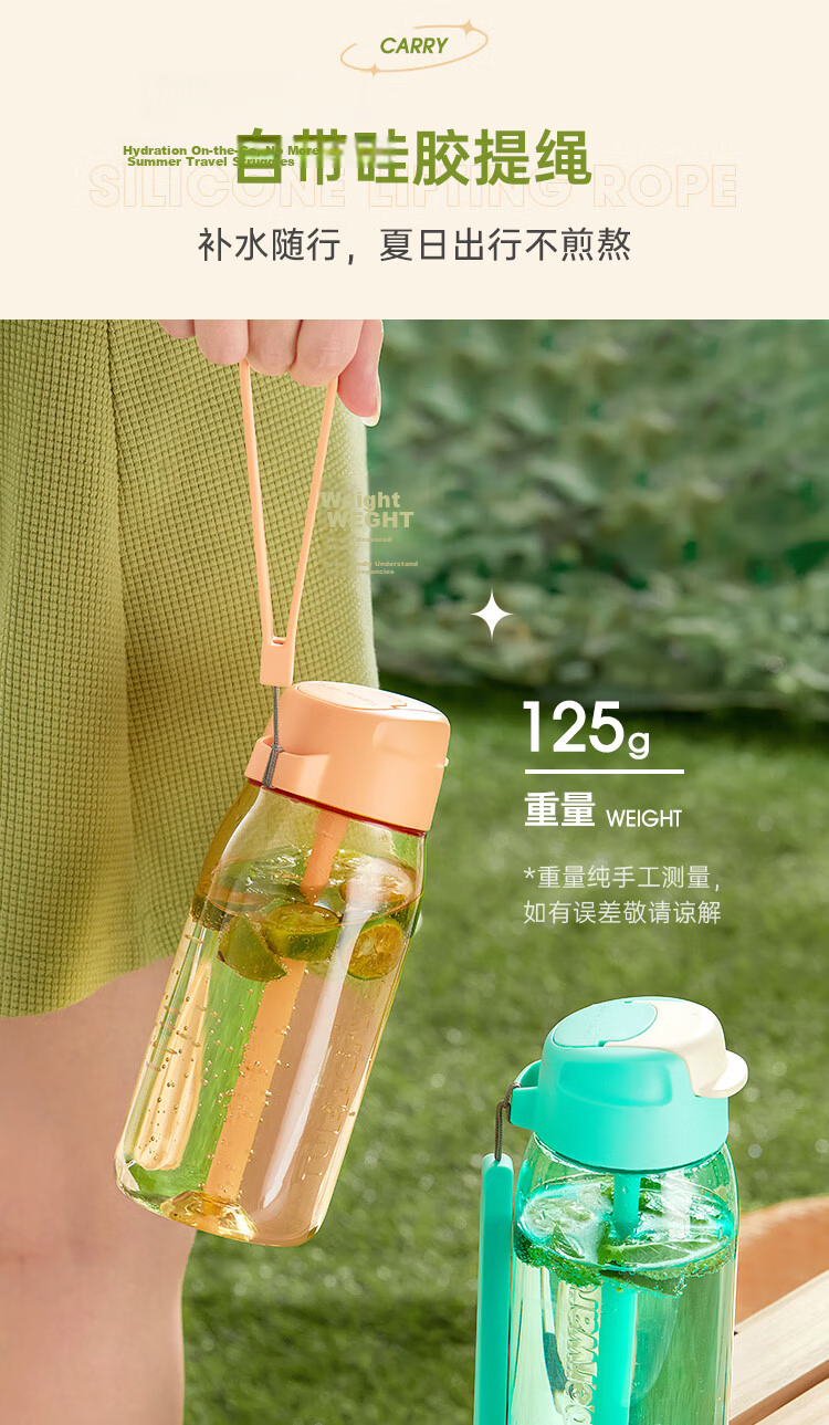 Tupperware Plastic Cup 550ml for Men, Women, Students, Sports with Straw Water Bottle Large Capacity Tea Cup Mid-Autumn Festival Gift 15