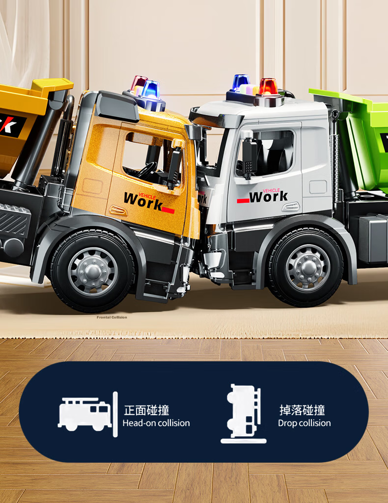 BEIBITONGHUA 1:16 Alloy Dump Truck Construction Vehicle Children's Toy Car Model Transport Truck Boy's Birthday Gift 13