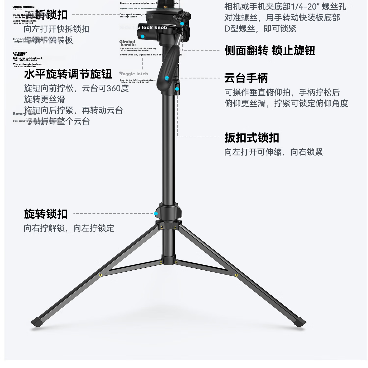 SmallRig 4309 Portable Selfie Stick Tripod Bluetooth Remote Control Desktop Live Streaming Vlog Extendable Stand Fill Light Phone Holder 16