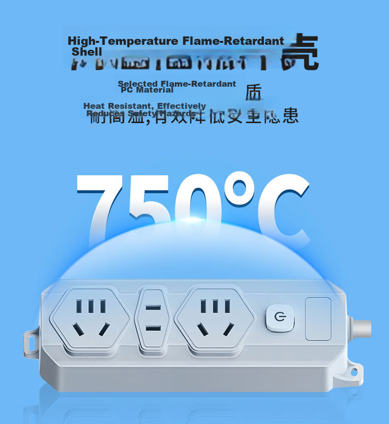 Jishun American Standard Travel Adapter Plug Converter for USA Canada to China Philippines Brazil Thailand Power Strip Extension Cord 0.3m Length 4