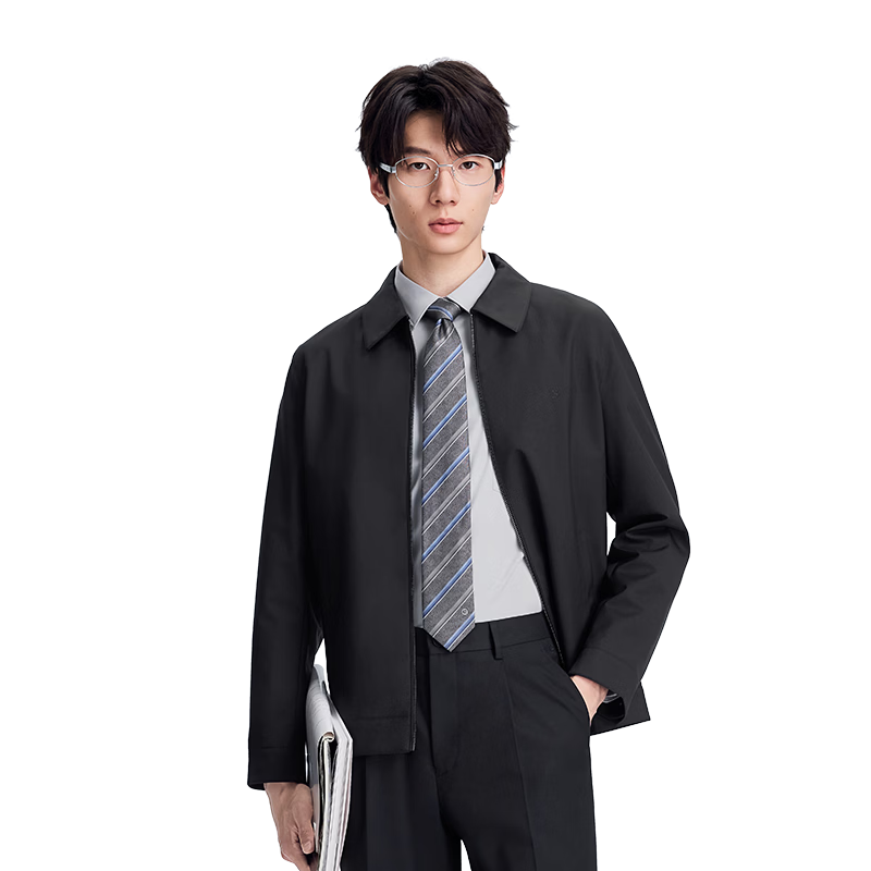 Goldlion Lingyun Jacket Spring Summer Easy-Care Three-Protection Casual Lapel Jacket Men Black XL
