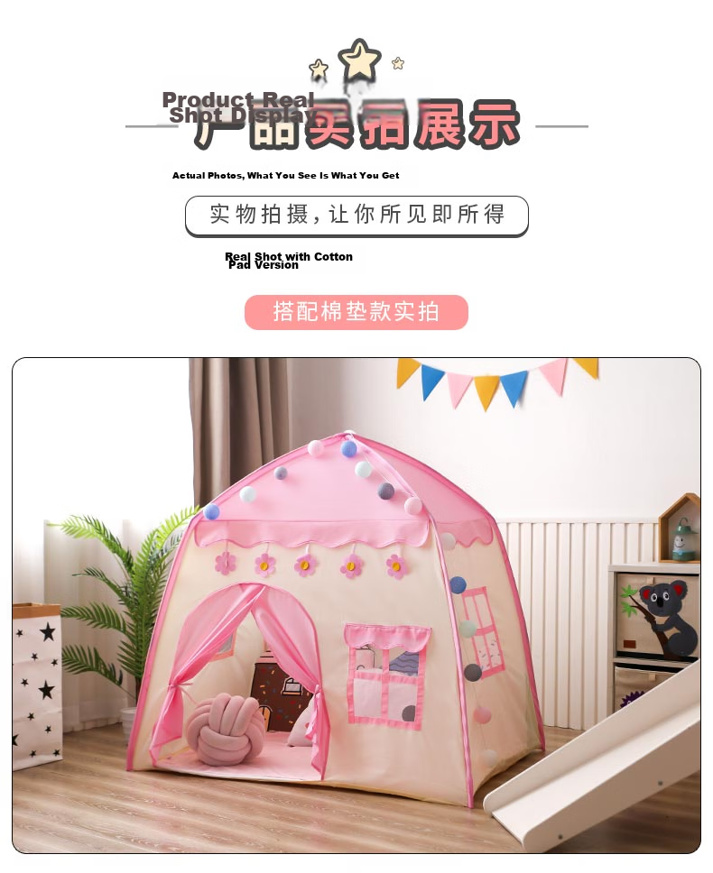 Little Dove Children's Tent Indoor Playhouse / Boys And Girls Toy Yurt Birthday Gift, Blue Castle (Pad Not Included) 11