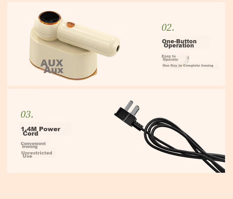 AUX Handheld Garment Steamer 38g/min High Steam 70ml Water Tank Home Use Portable Travel Electric Iron Dual Dry and Wet Iron YD829 35