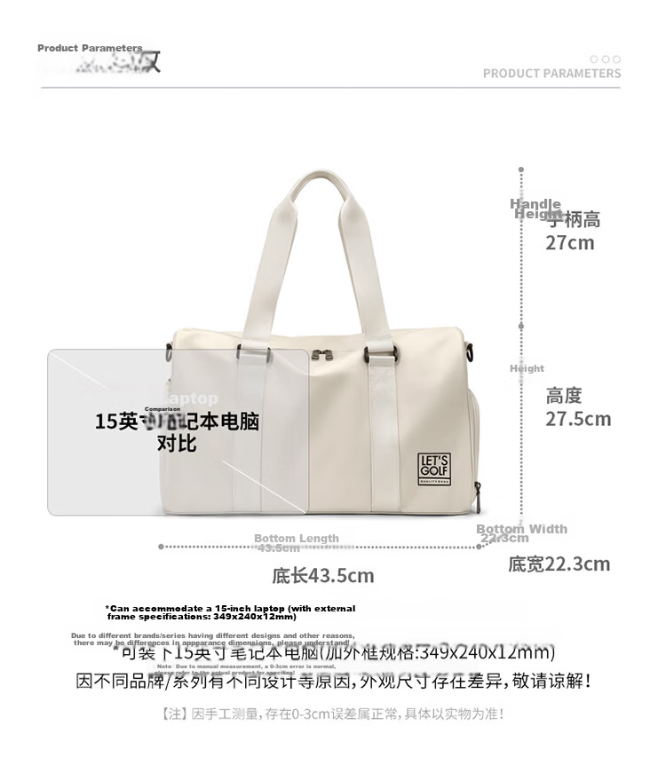 GOLF Travel Bag Unisex Handheld Sports Gym Bag Large Capacity Luggage Bag Business Trip Travel Wet and Dry Separation Crossbody Bag 19