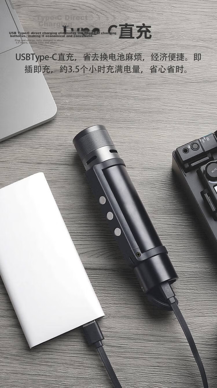 NexTool Outdoor Home Thunder Six-in-One Multifunctional High-Power Flashlight Zoomable Long-Range LED Emergency Light Type-C 24