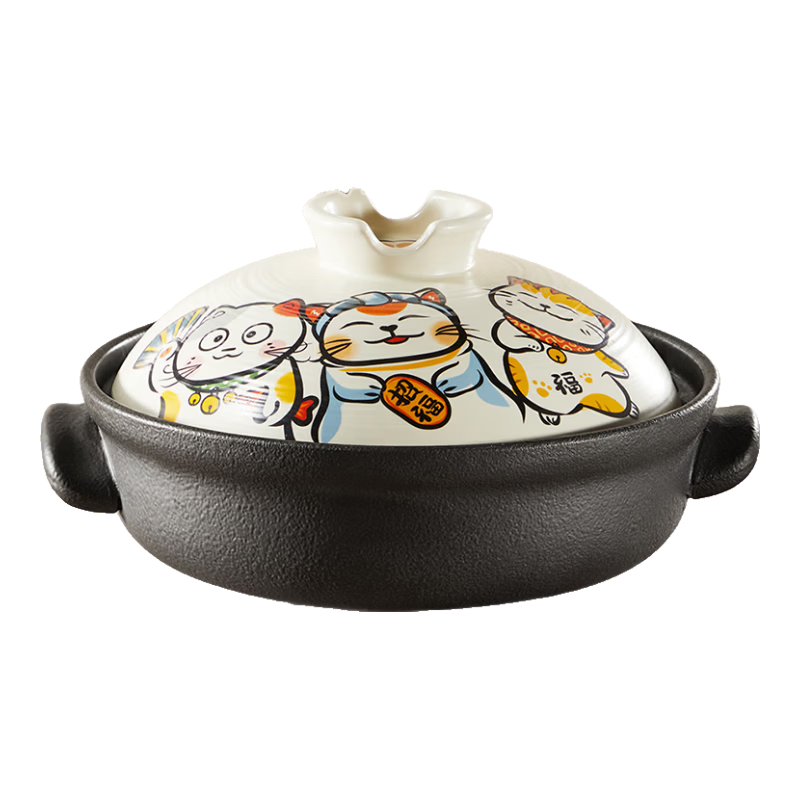 COOKER KING Japanese Style 1.5L Ceramic Casserole Pot Heat-Resistant Soup Stew Porridge Rice Cooking Health Soup Pot Large Belly Pot